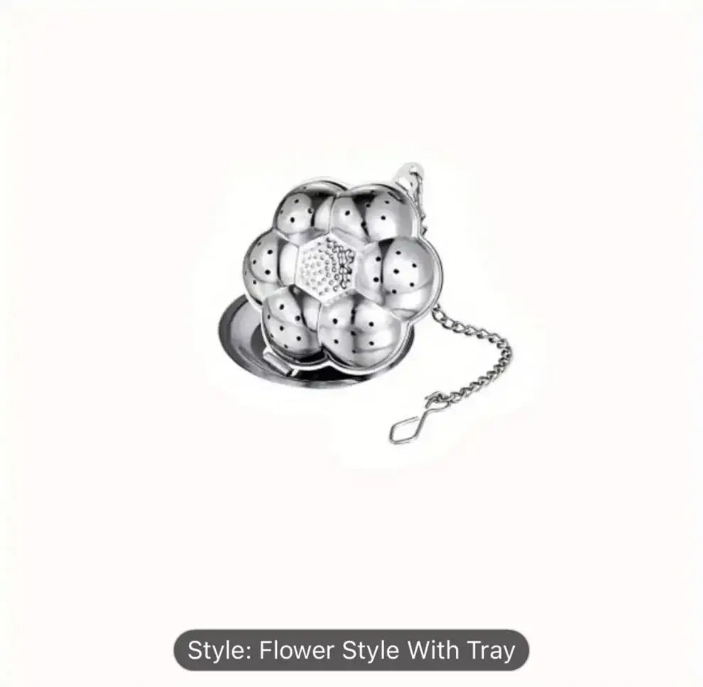 Flower Tea Infuser with Tray – Stainless Steel Steep