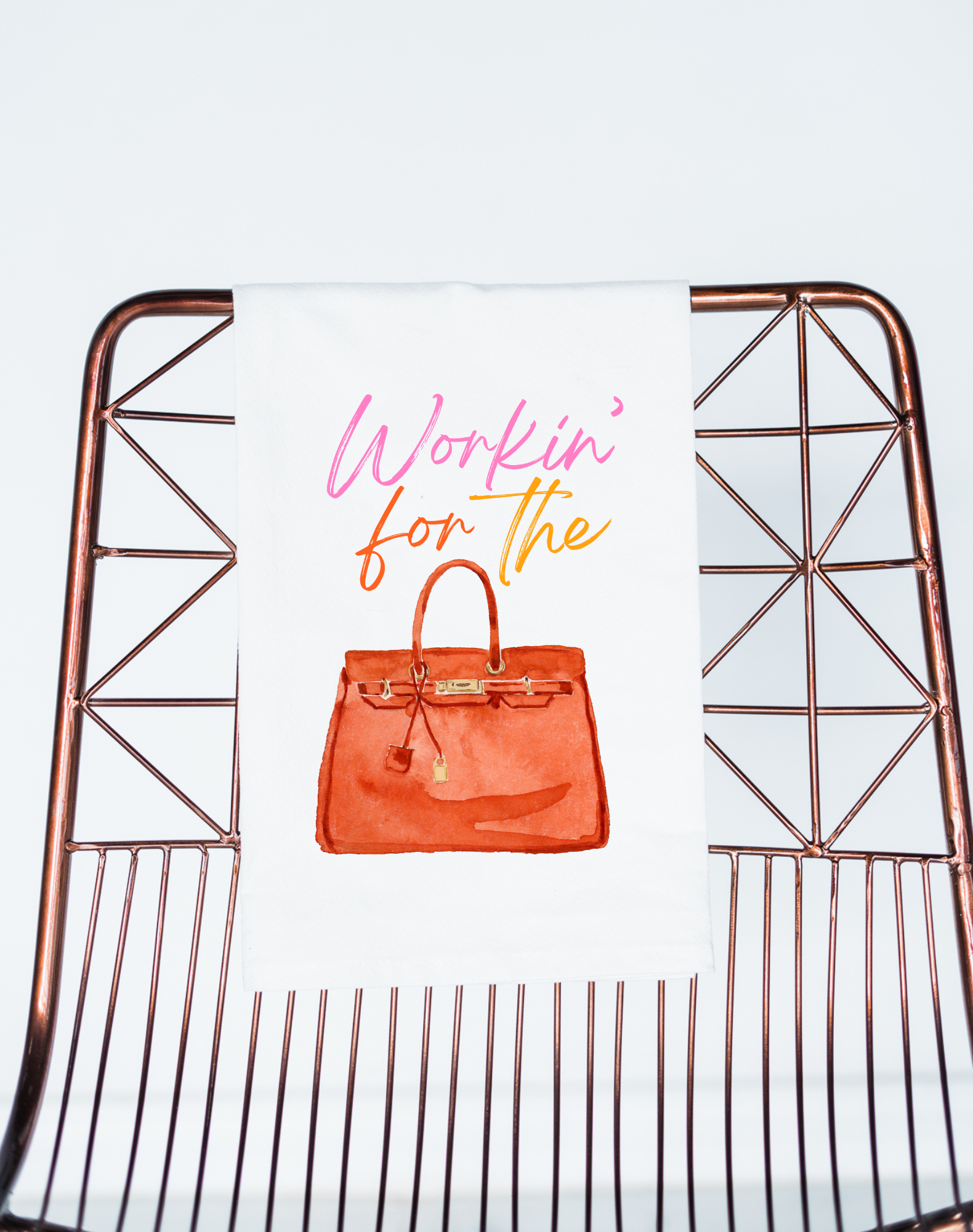 Working for the Designer Bag Tea Towel