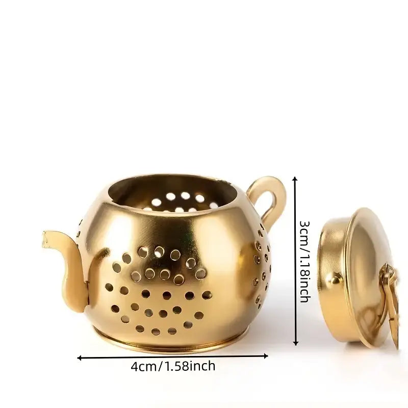 Teapot Shaped Tea Infuser, Gold