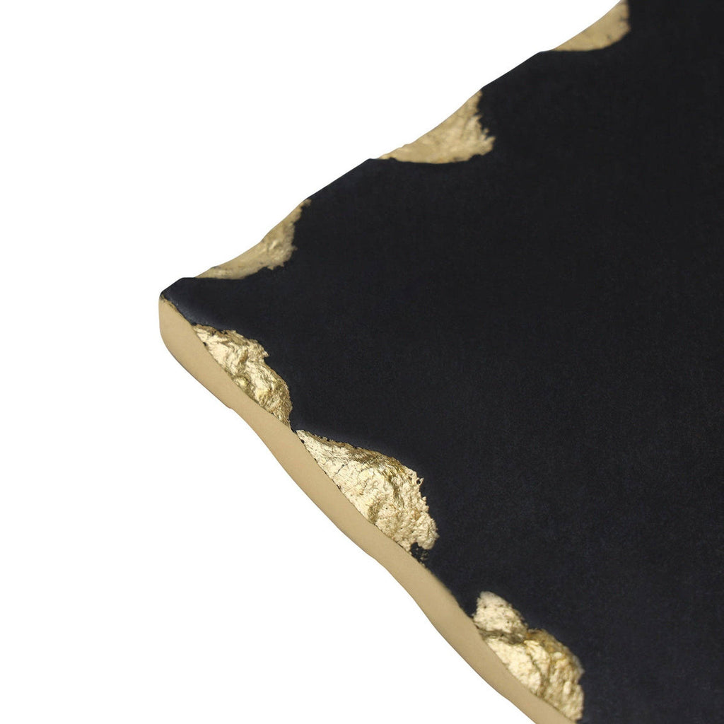 Lavi Black Marble Gold Organic Edge Small Rectangle Board