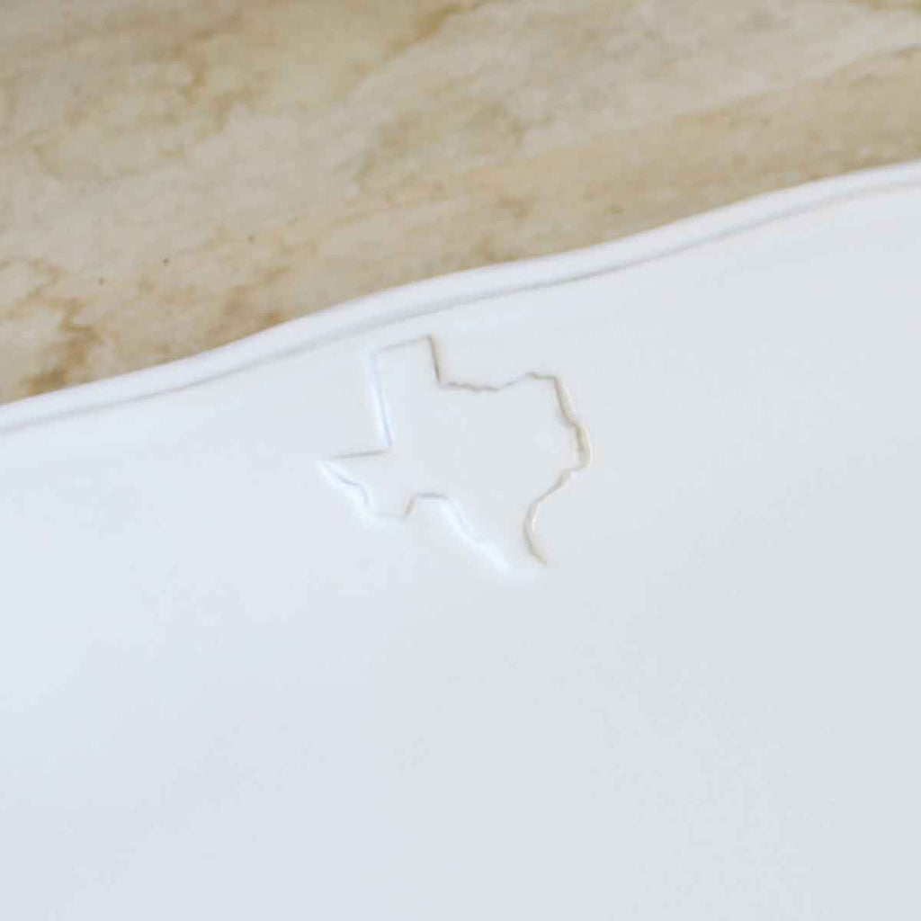 Texas Platter  White   11.5x8.5
