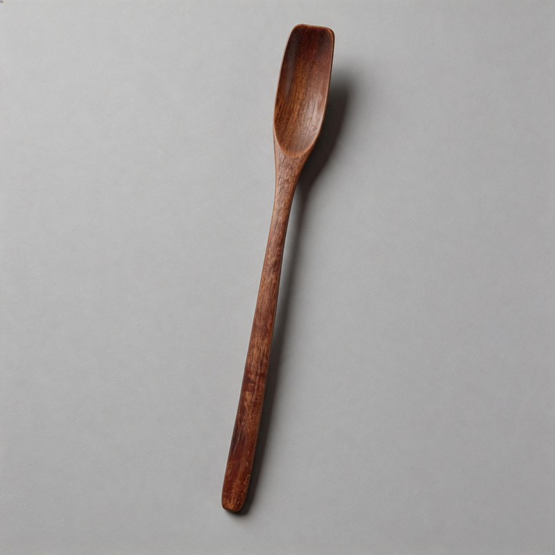 Wood Long-Handle Coffee Stirring Spoon: Round Spoon / One Size