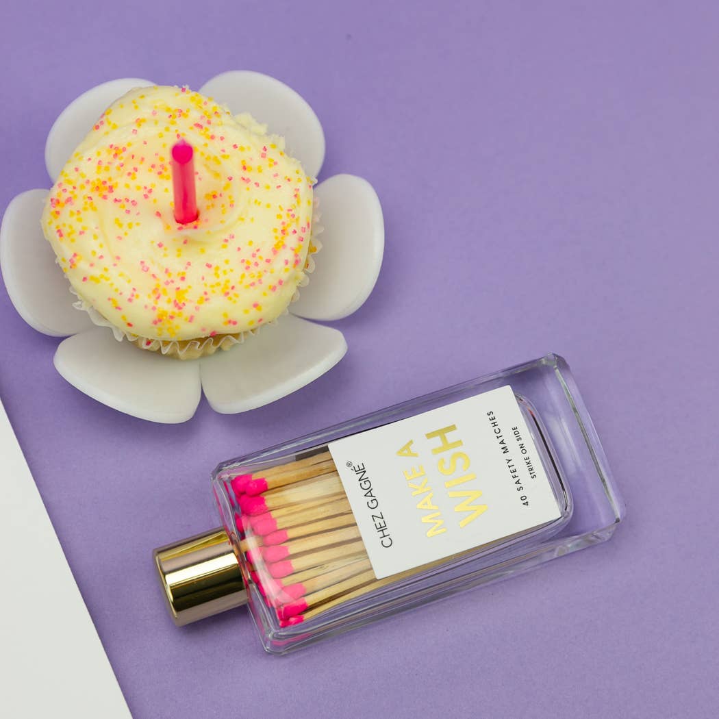 Make A Wish - Glass Bottle Safety Matches, Birthday Gift