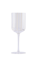 White Stripe Red Wine Glass Set of 2