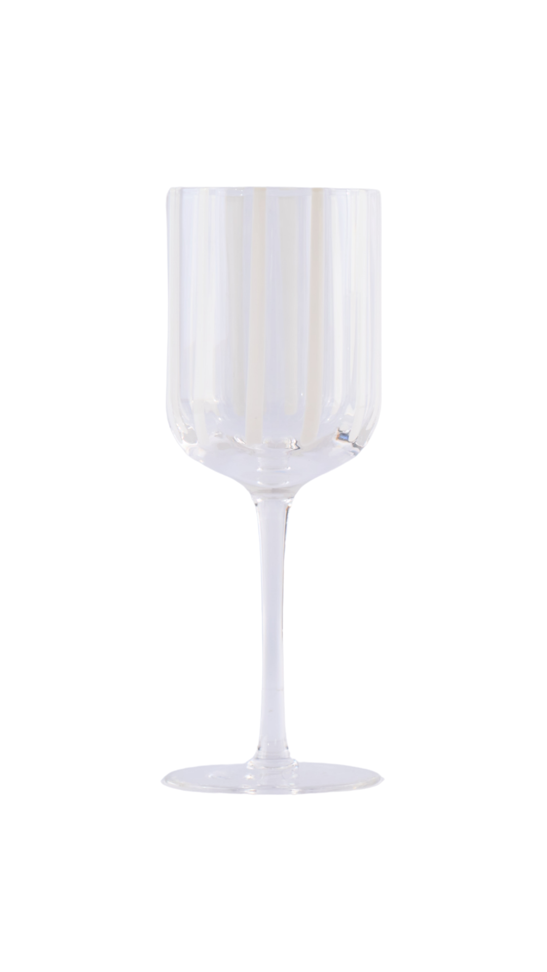 White Stripe Red Wine Glass Set of 2