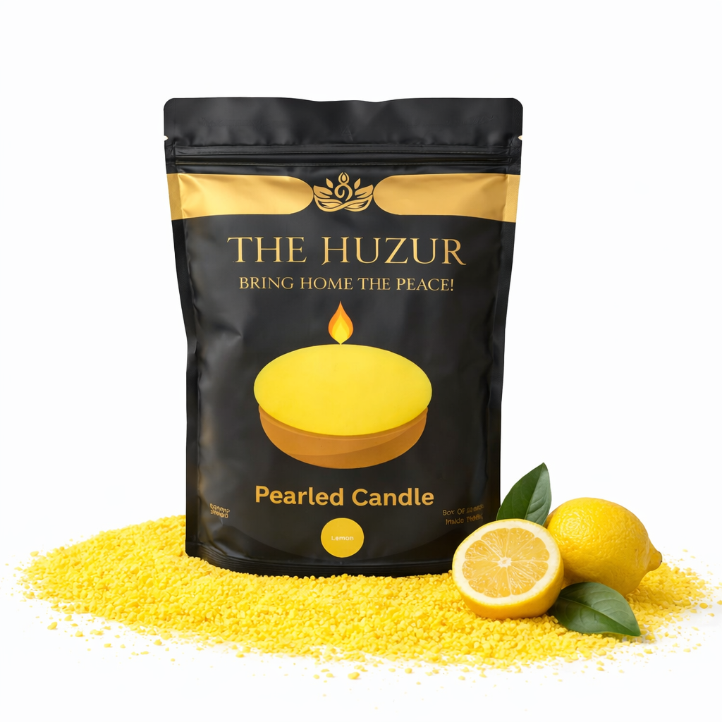 Lemon- Pearled Sand Wax Candle- Yellow