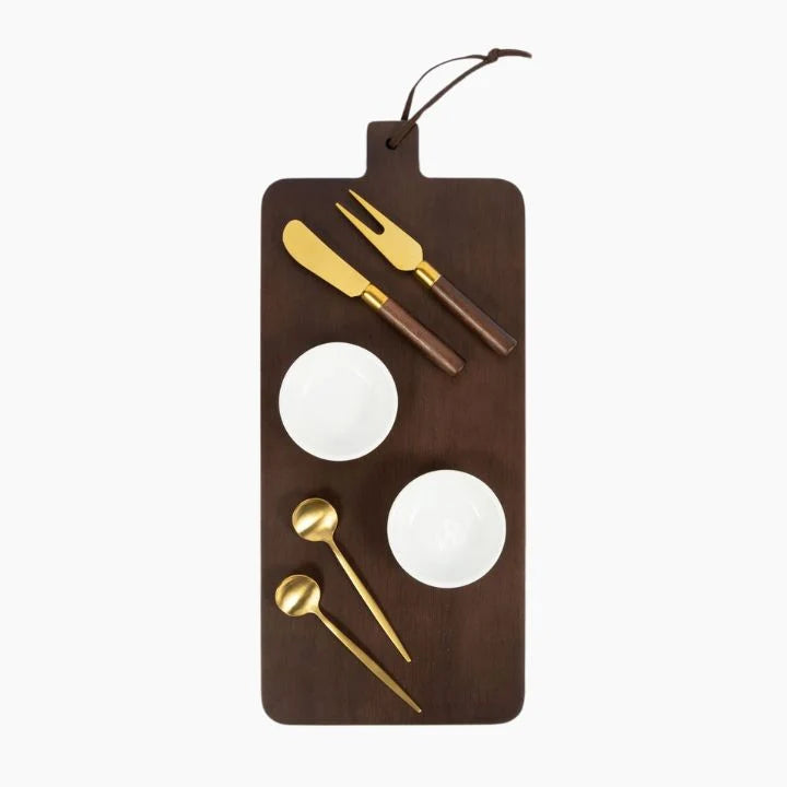 Charcuterie Board 7 Piece Set, Brown