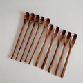 Wood Long-Handle Coffee Stirring Spoon: Round Spoon / One Size