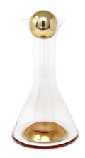 Glass Decanter With Gold Base and Ball Lid