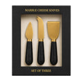 Marble Cheese Knives, Black | Cheese Knife Gift Set