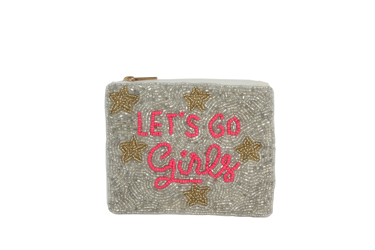 Let's Go Girls Fully Beaded Themed Coin Purse