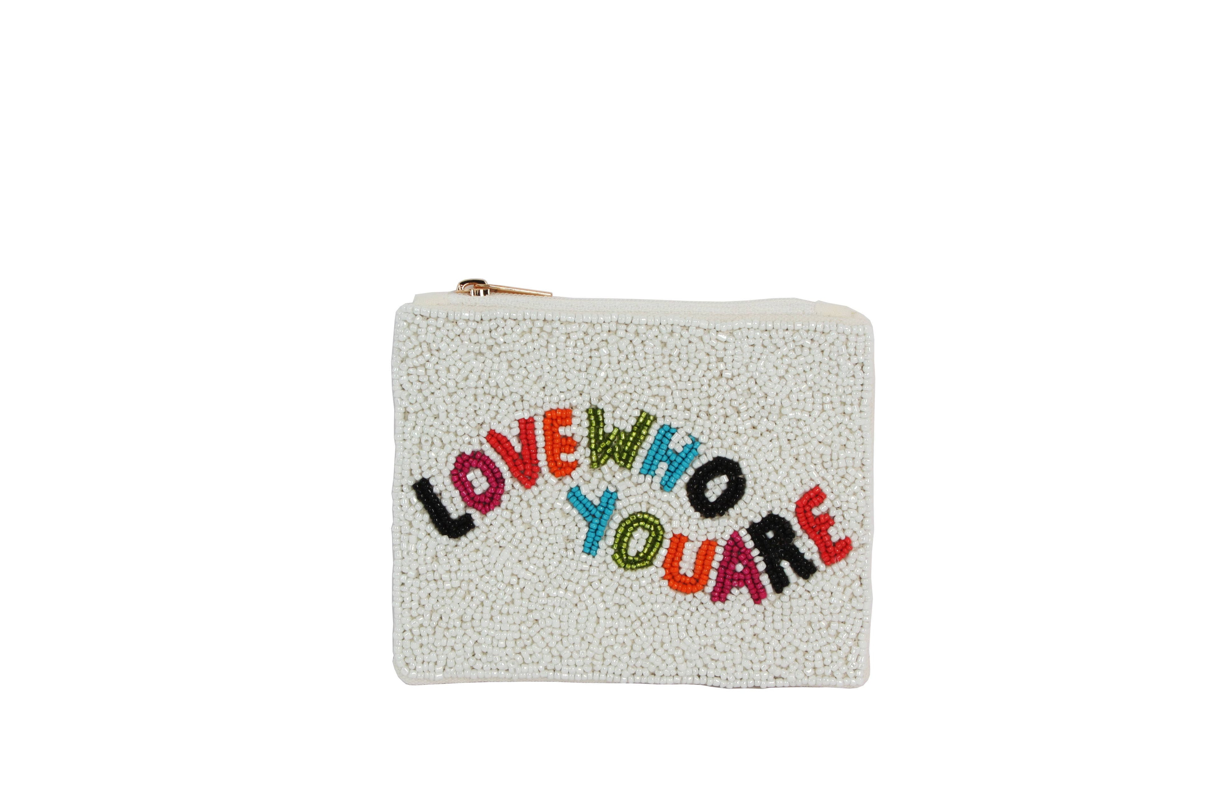 Ladies Fully Love Yourself Beaded Coin Purse