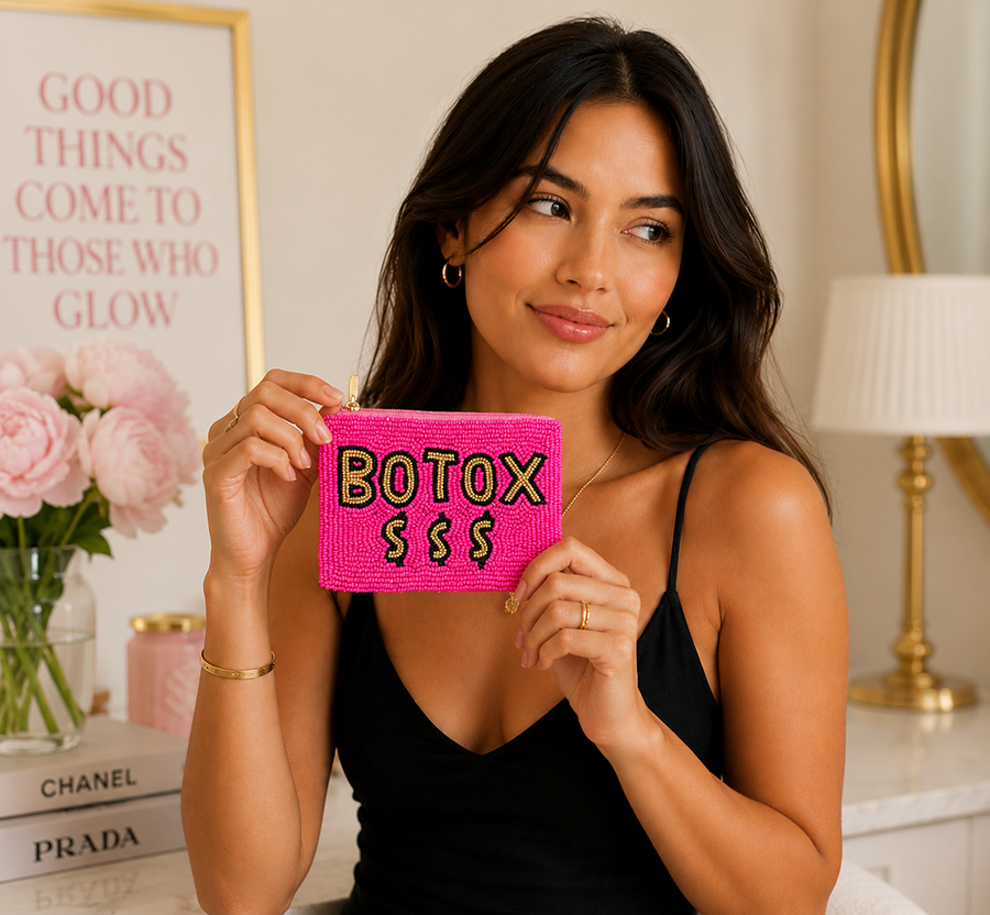 Botox Money Themed Fully Beaded Coin Purse