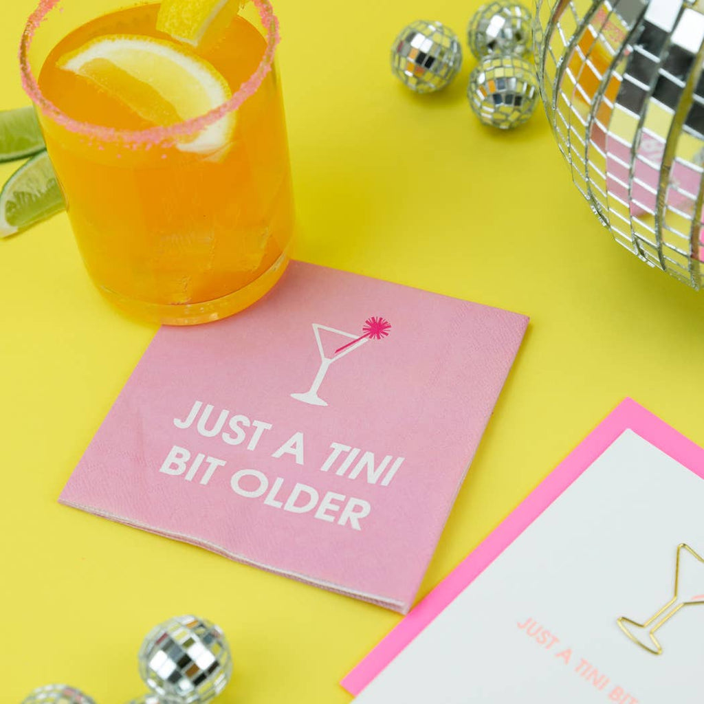 Just A Tini Bit Older - Birthday Cocktail Napkins, Martini