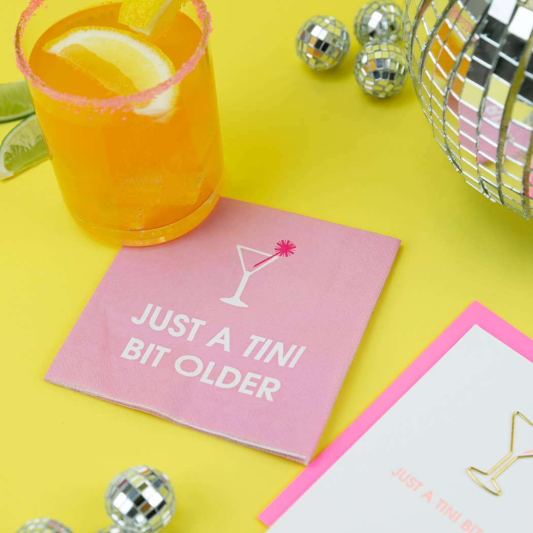 Just A Tini Bit Older - Birthday Cocktail Napkins, Martini