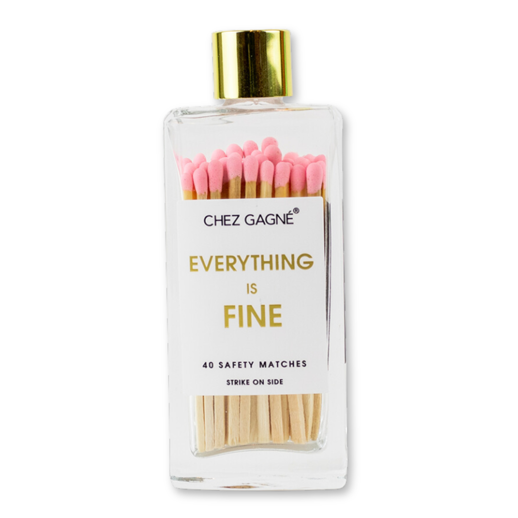 Everything is Fine - Safety Matches Bottle, Pink, Funny Gift