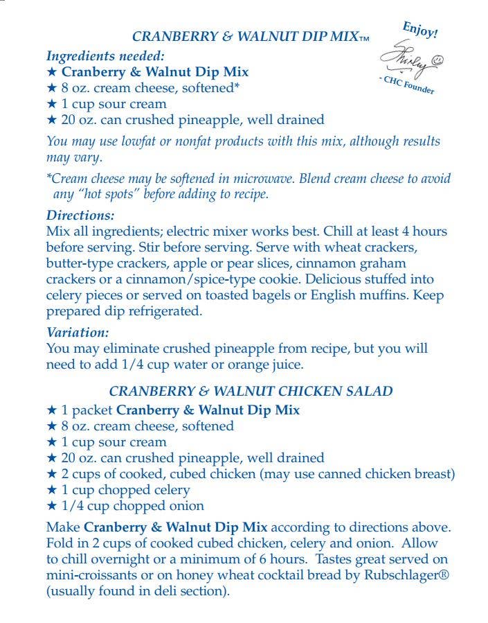 Cranberry Walnut Dip Mix
