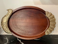 Oval Wood & Gold Turkey Serving Platter