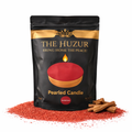 Sandalwood-Pearled Sand Wax Candle - Dark Red