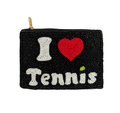 Ladies I Love Tennis Full Beaded Coin Purse 