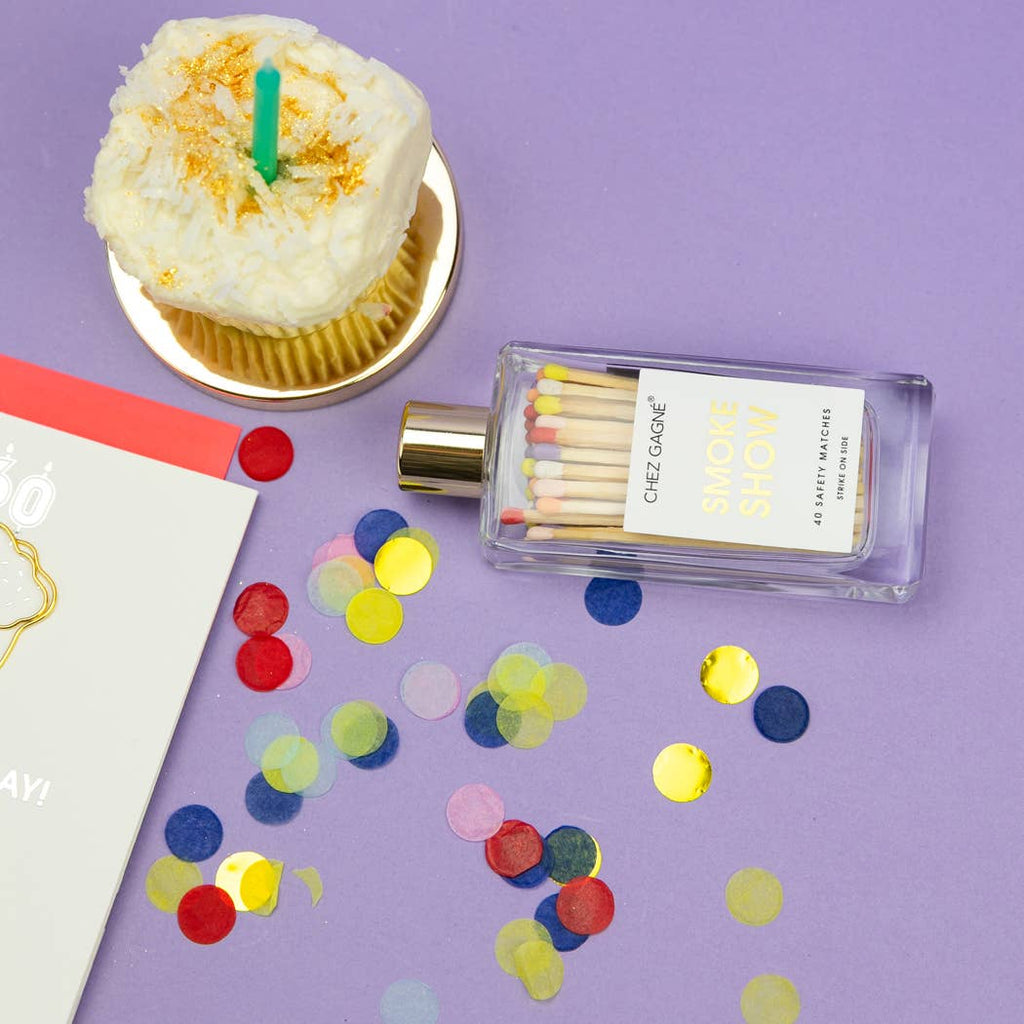 Smokeshow - Glass Bottle Matches, Rainbow/Multi, Funny Gift