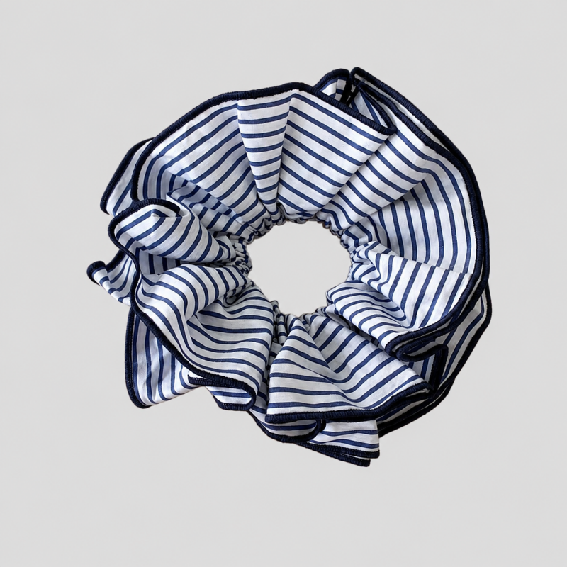 Blue Striped Fabric Scrunchie: Blue / One Size
