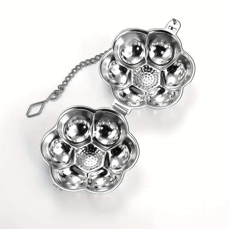 Flower Tea Infuser with Tray – Stainless Steel Steep