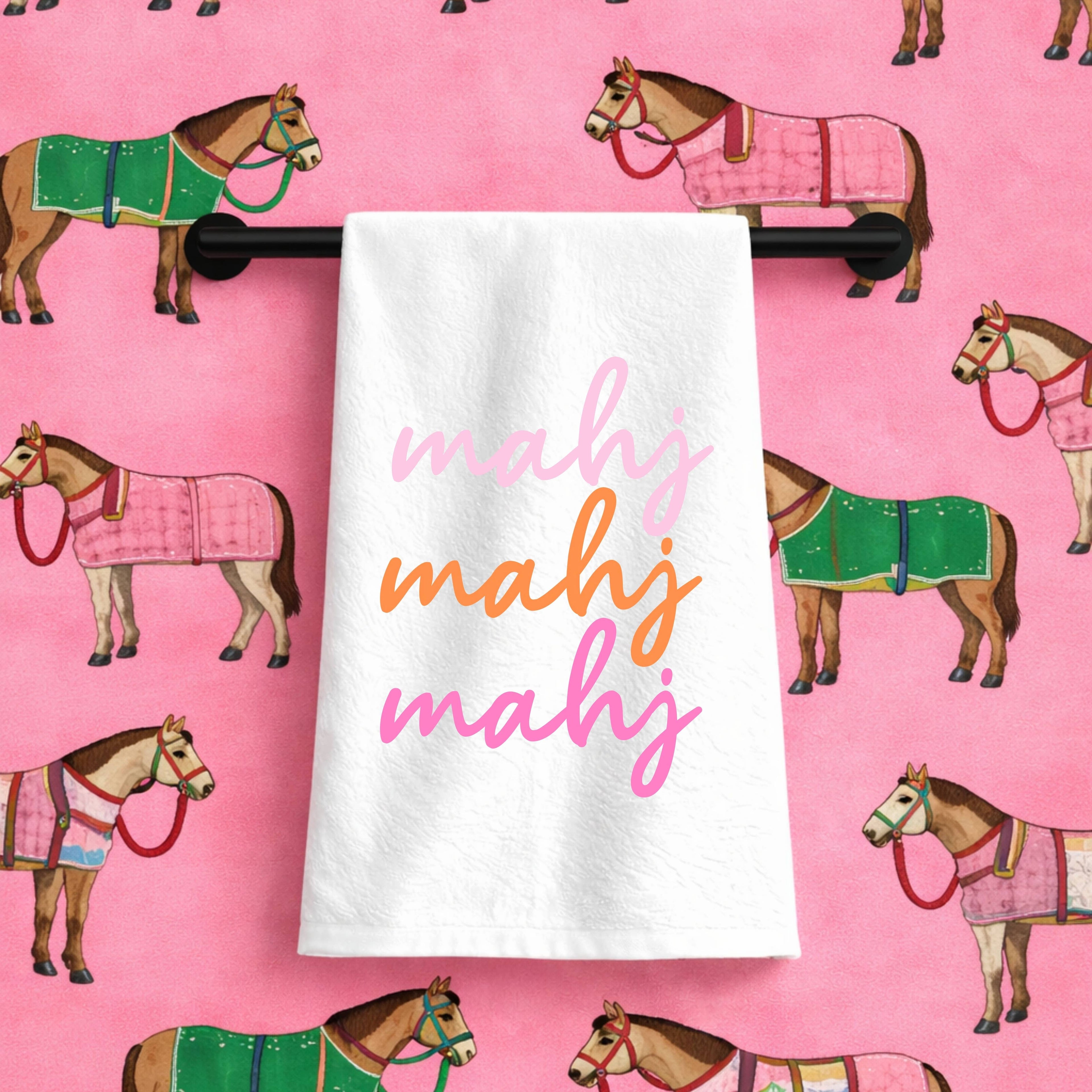 "mahj" Mahjong Tea Towel