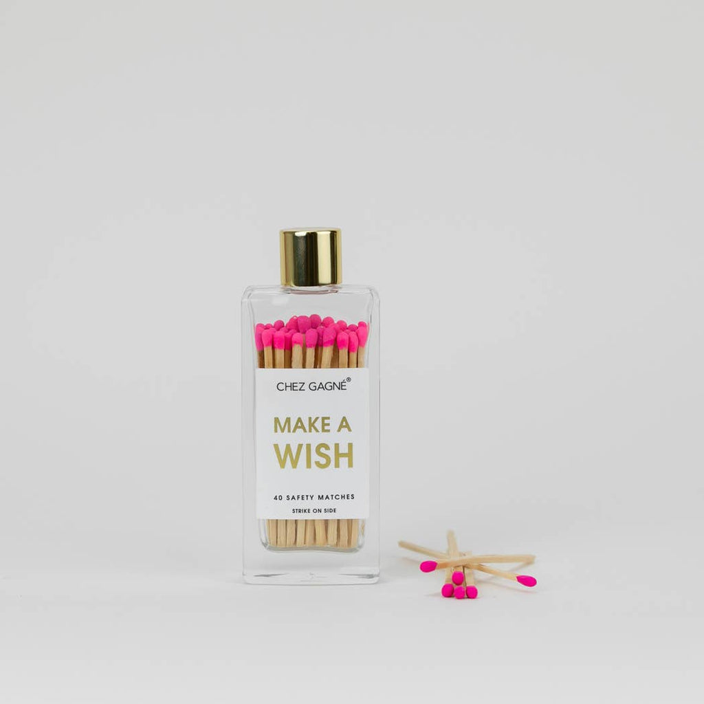 Make A Wish - Glass Bottle Safety Matches, Birthday Gift