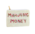 Ladies Mahjong Money Themed Beaded Coin Purse