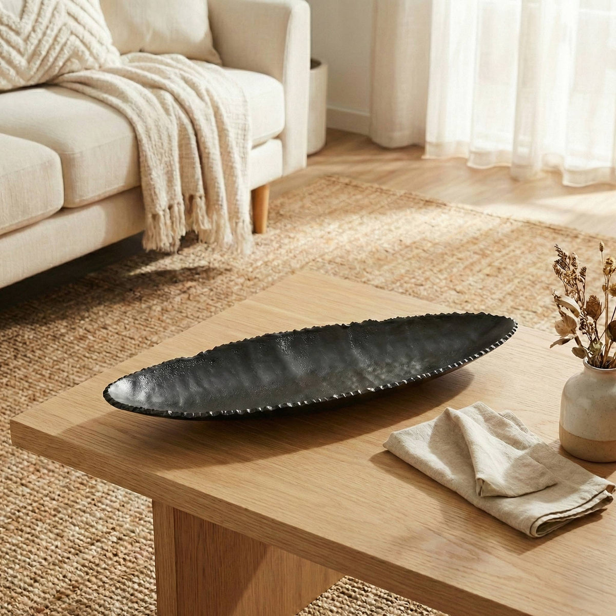 Black Oval Decorative Bowl Lg