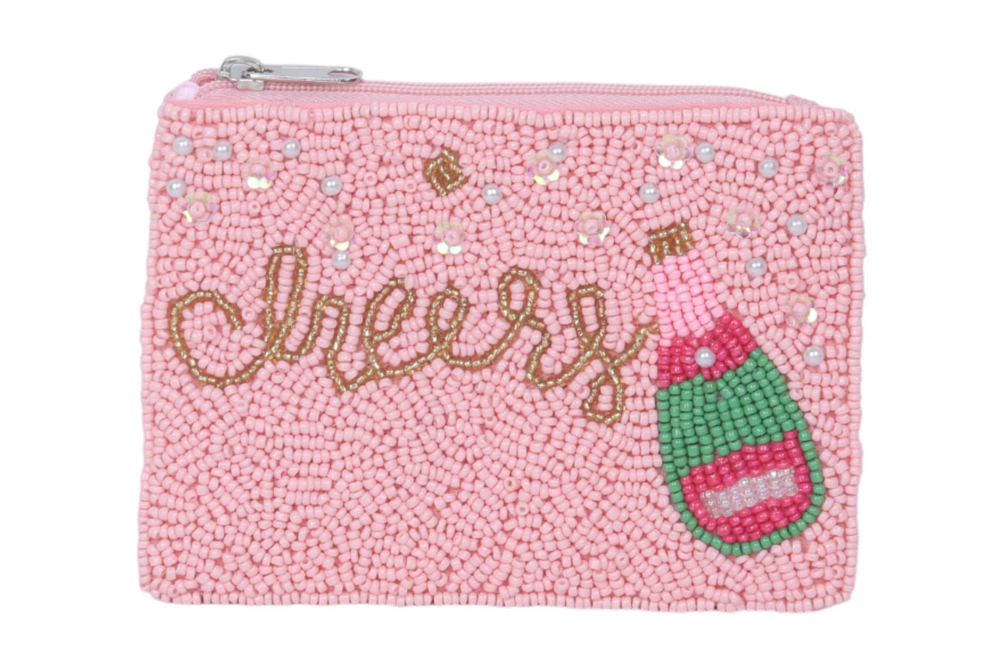 Cheers Themed Fully Beaded Coin Purse 