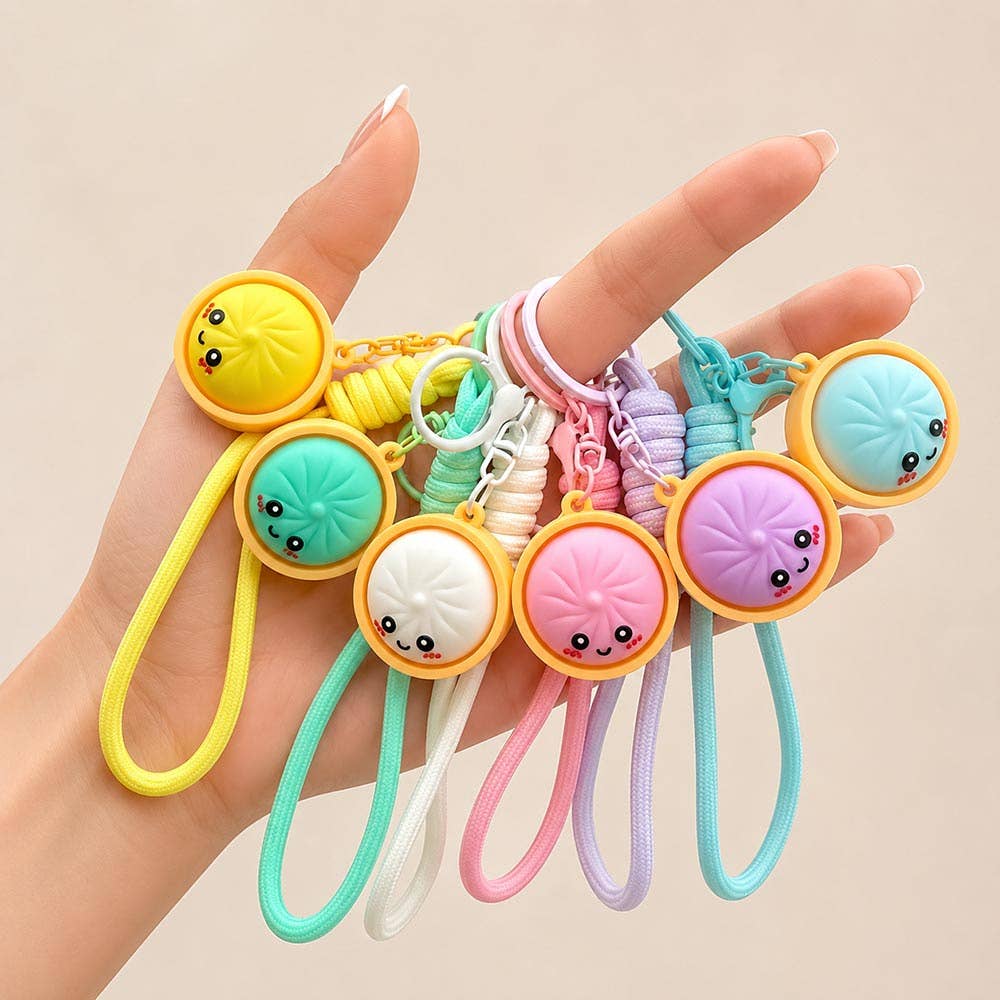 Bao Bun Dumpling Bag Charm Keychain