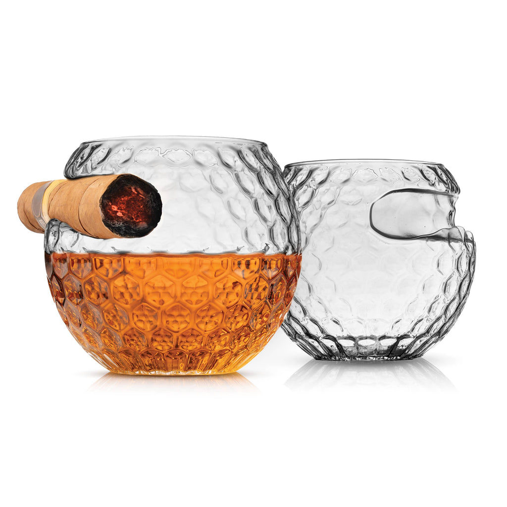 Set of Two Golf Ball Cigar Glass - Sports