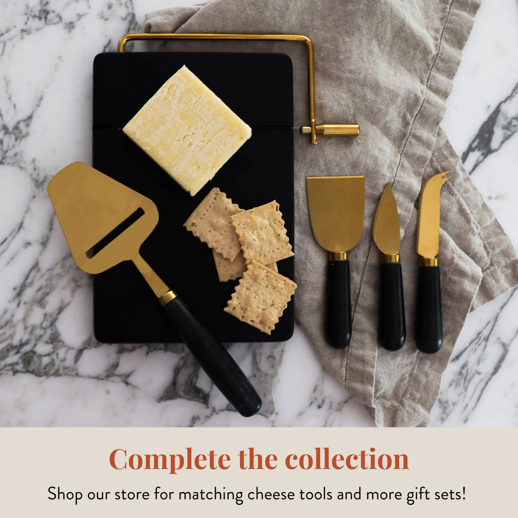 Marble Cheese Knives, Black | Cheese Knife Gift Set