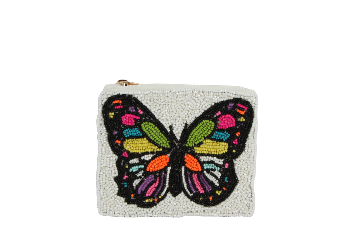 Butterfly Fully Beaded Coin Purse