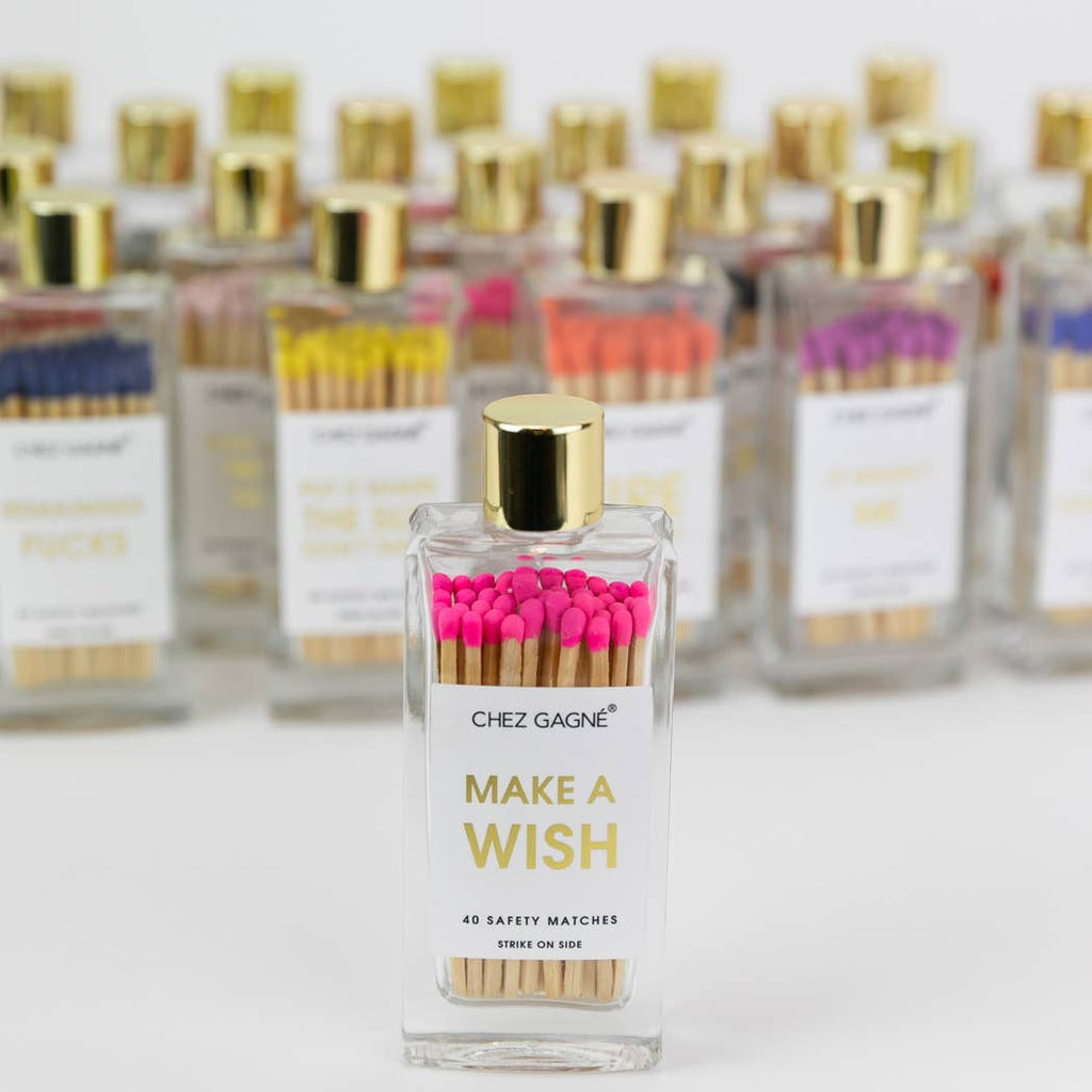 Make A Wish - Glass Bottle Safety Matches, Birthday Gift