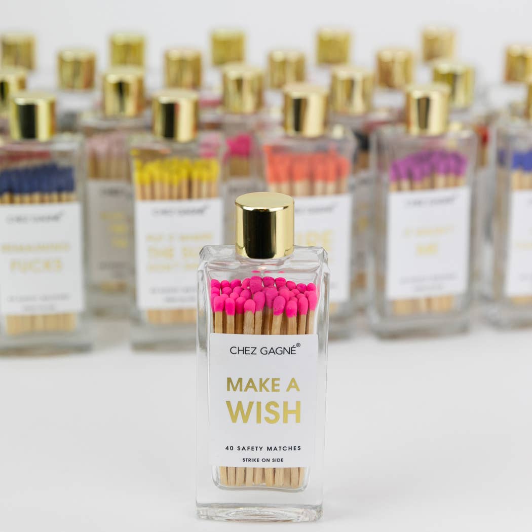 Make A Wish - Glass Bottle Safety Matches, Birthday Gift