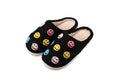 Ladies Plush Evening Slippers with HAPPY FACE THEME: SIZE MEDIUM