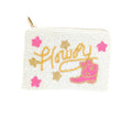 Ladies Howdy Themed Beaded Coin Purse