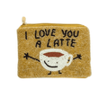 Latte Pun Theme Fully Beaded Coin Purse 