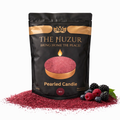Berry- Sand Wax Candle, Pearled Candle - Wine Red