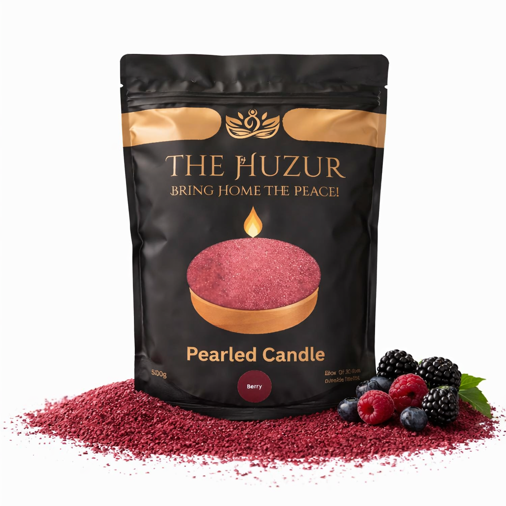 Berry- Sand Wax Candle, Pearled Candle - Wine Red