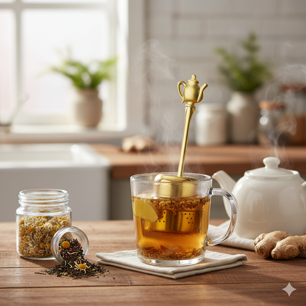 Teapot Tea Infuser Gold