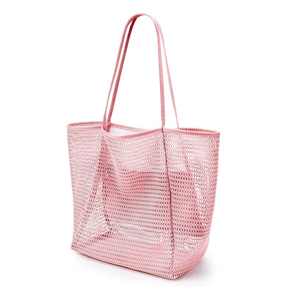 Mesh Shoulder Bag: Pink / One Size
