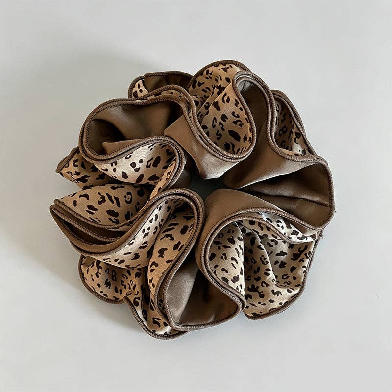 Four Layer Scrunchie: Light Leopard / One Size