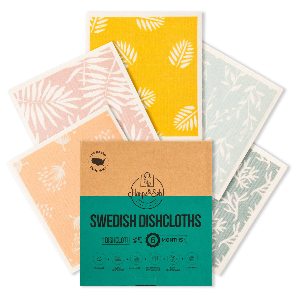 Leafy Vines Swedish Dishcloth