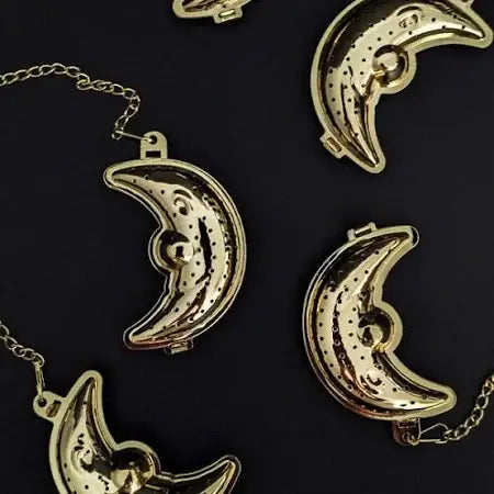 Gold Crescent Moon Stainless Steel Tea Infuser