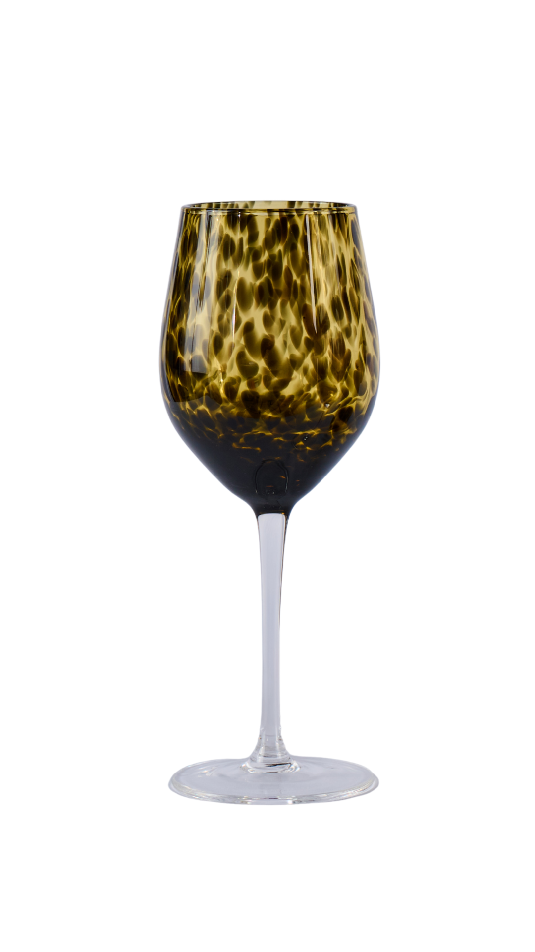 Amber Black Dot White Wine Glass Set of 2
