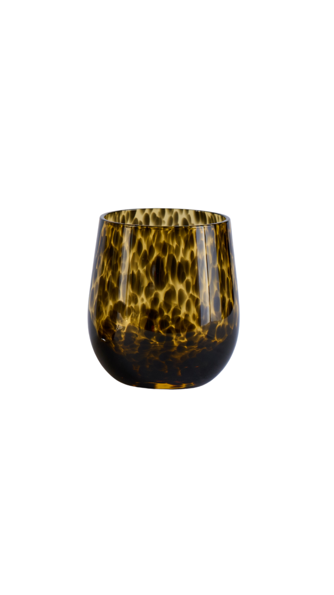 Amber Black Dot Rocks Glass Set of 2